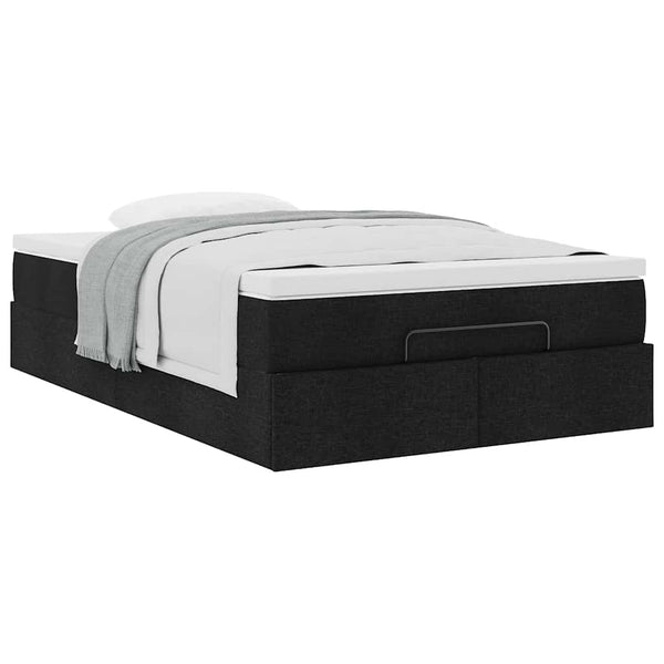 vidaXL Ottoman Bed with Mattress Black 120x200 cm Fabric