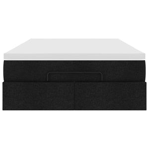 vidaXL Ottoman Bed with Mattress Black 120x200 cm Fabric