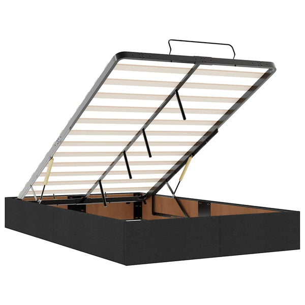vidaXL Ottoman Bed with Mattress Black 120x200 cm Fabric