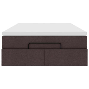 vidaXL Ottoman Bed with Mattress Dark Brown 120x200 cm Fabric