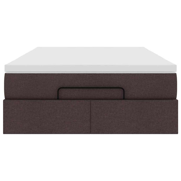vidaXL Ottoman Bed with Mattress Dark Brown 120x200 cm Fabric