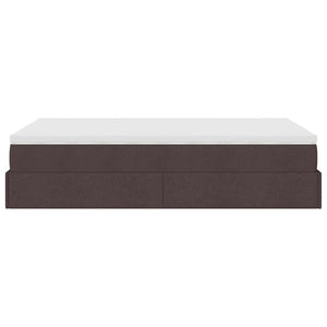 vidaXL Ottoman Bed with Mattress Dark Brown 120x200 cm Fabric