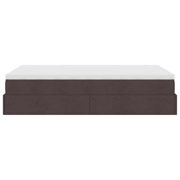 vidaXL Ottoman Bed with Mattress Dark Brown 120x200 cm Fabric