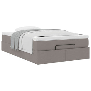 vidaXL Ottoman Bed with Mattress Taupe 120x200 cm Fabric