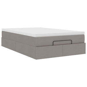 vidaXL Ottoman Bed with Mattress Taupe 120x200 cm Fabric