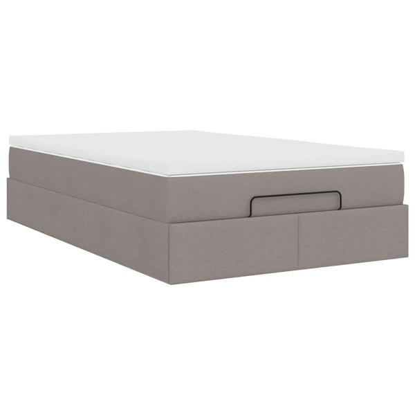 vidaXL Ottoman Bed with Mattress Taupe 120x200 cm Fabric