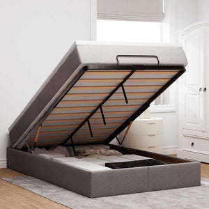 vidaXL Ottoman Bed with Mattress Taupe 120x200 cm Fabric