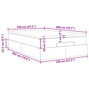 vidaXL Ottoman Bed with Mattress Cream 120x200 cm Fabric