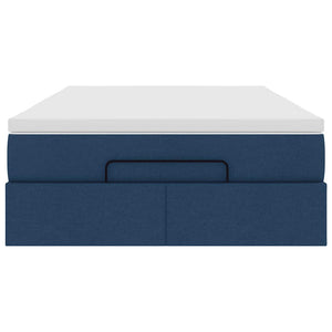 vidaXL Ottoman Bed with Mattress Blue 120x200 cm Fabric