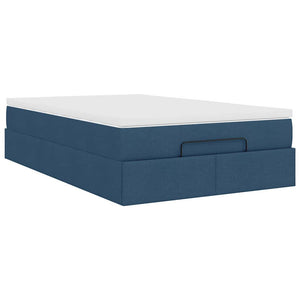vidaXL Ottoman Bed with Mattress Blue 120x200 cm Fabric
