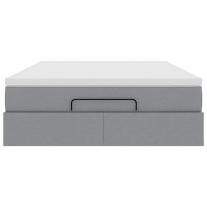 vidaXL Ottoman Bed with Mattress Light Gray 140x190 cm Fabric