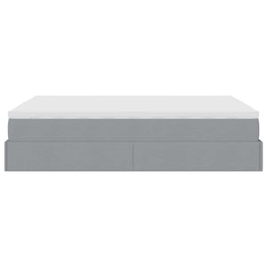 vidaXL Ottoman Bed with Mattress Light Gray 140x190 cm Fabric