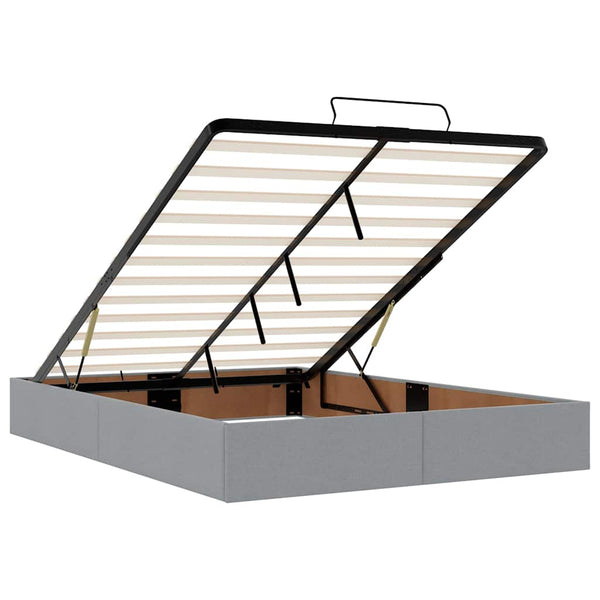vidaXL Ottoman Bed with Mattress Light Gray 140x190 cm Fabric