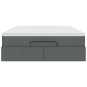 vidaXL Ottoman Bed with Mattress Dark Gray 140x190 cm Fabric