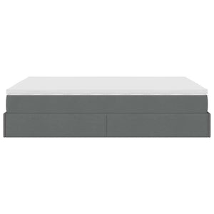 vidaXL Ottoman Bed with Mattress Dark Gray 140x190 cm Fabric