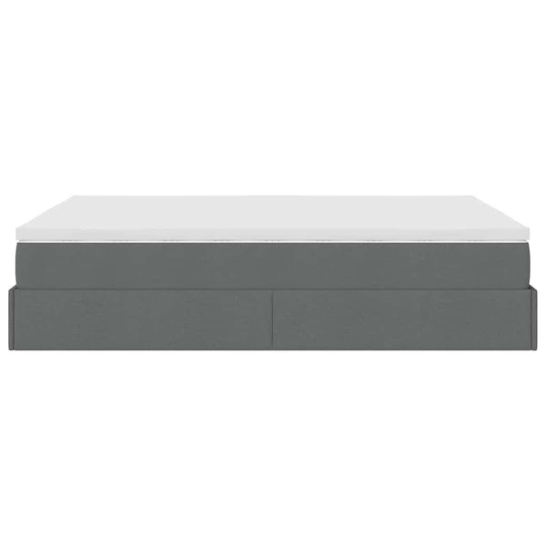 vidaXL Ottoman Bed with Mattress Dark Gray 140x190 cm Fabric