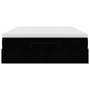 vidaXL Ottoman Bed with Mattress Black 140x190 cm Fabric