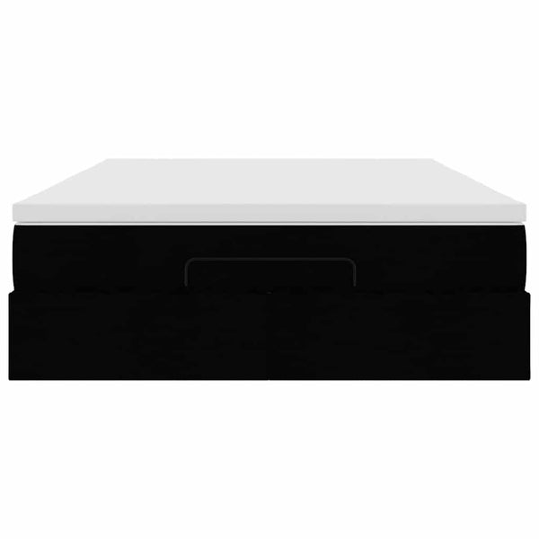 vidaXL Ottoman Bed with Mattress Black 140x190 cm Fabric
