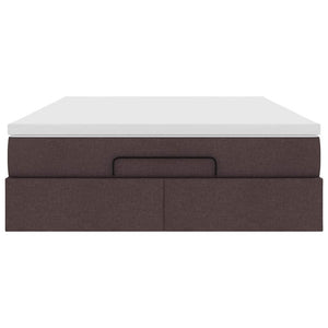 vidaXL Ottoman Bed with Mattress Dark Brown 140x190 cm Fabric