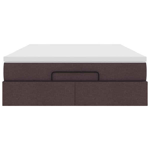 vidaXL Ottoman Bed with Mattress Dark Brown 140x190 cm Fabric