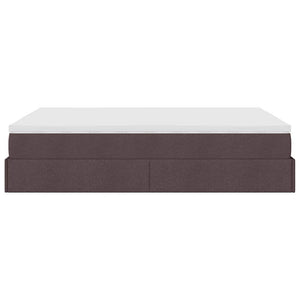 vidaXL Ottoman Bed with Mattress Dark Brown 140x190 cm Fabric