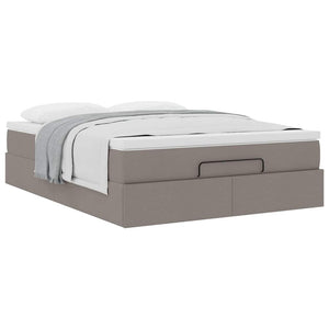 vidaXL Ottoman Bed with Mattress Taupe 140x190 cm Fabric