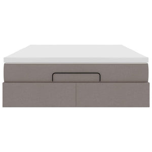 vidaXL Ottoman Bed with Mattress Taupe 140x190 cm Fabric