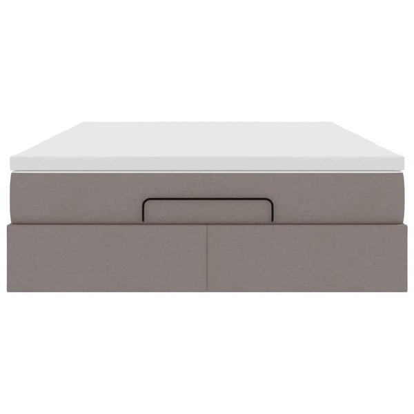 vidaXL Ottoman Bed with Mattress Taupe 140x190 cm Fabric