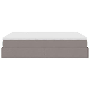 vidaXL Ottoman Bed with Mattress Taupe 140x190 cm Fabric