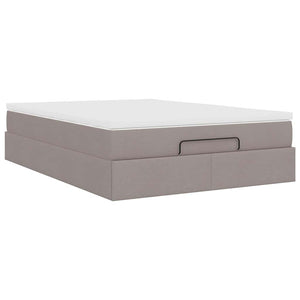 vidaXL Ottoman Bed with Mattress Taupe 140x190 cm Fabric