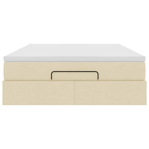 vidaXL Ottoman Bed with Mattress Cream 140x190 cm Fabric
