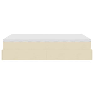 vidaXL Ottoman Bed with Mattress Cream 140x190 cm Fabric