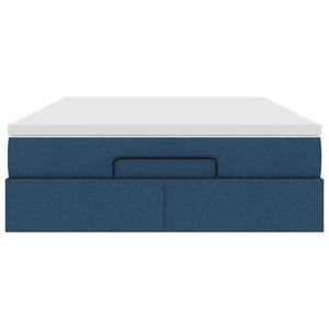 vidaXL Ottoman Bed with Mattress Blue 140x190 cm Fabric