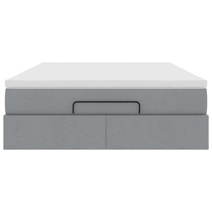 vidaXL Ottoman Bed with Mattress Light Grey 140x200 cm Fabric
