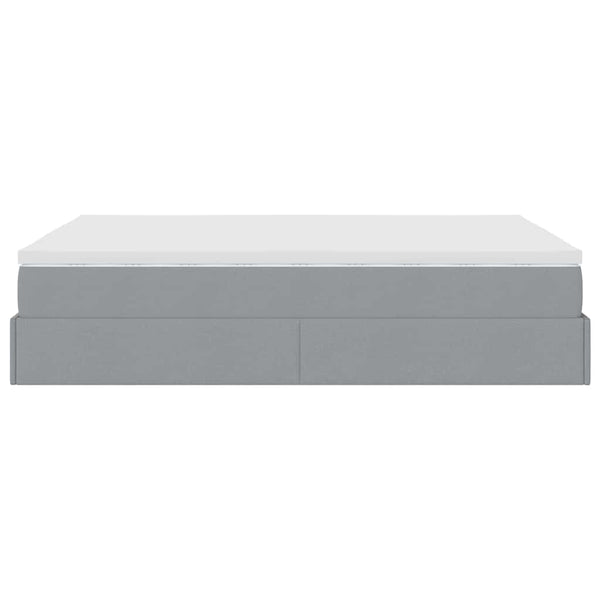 vidaXL Ottoman Bed with Mattress Light Grey 140x200 cm Fabric