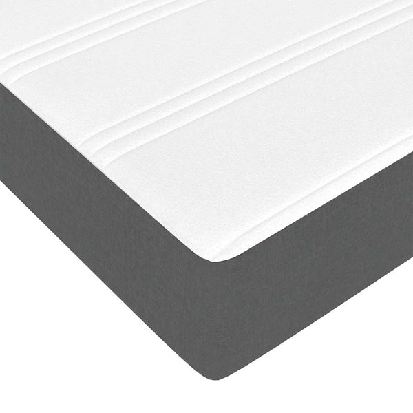 vidaXL Ottoman Bed with Mattress Dark Grey 140x200 cm Fabric