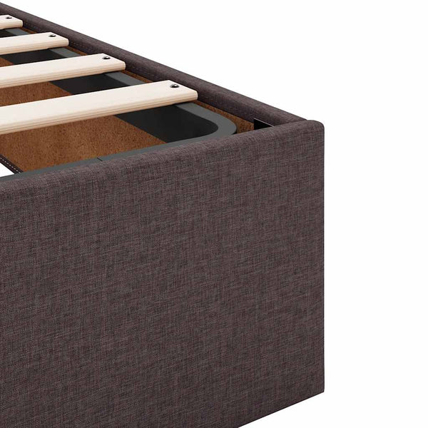 vidaXL Ottoman Bed with Mattress Dark Brown 140x200 cm Fabric