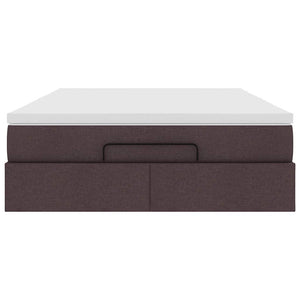 vidaXL Ottoman Bed with Mattress Dark Brown 140x200 cm Fabric