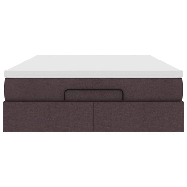 vidaXL Ottoman Bed with Mattress Dark Brown 140x200 cm Fabric