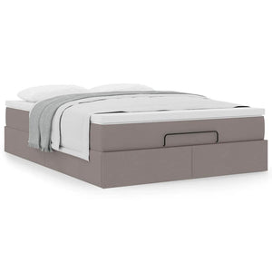 vidaXL Ottoman Bed with Mattress Taupe 140x200 cm Fabric