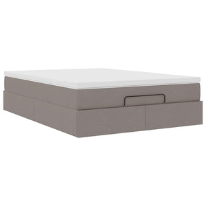 vidaXL Ottoman Bed with Mattress Taupe 140x200 cm Fabric