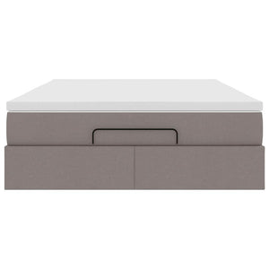 vidaXL Ottoman Bed with Mattress Taupe 140x200 cm Fabric