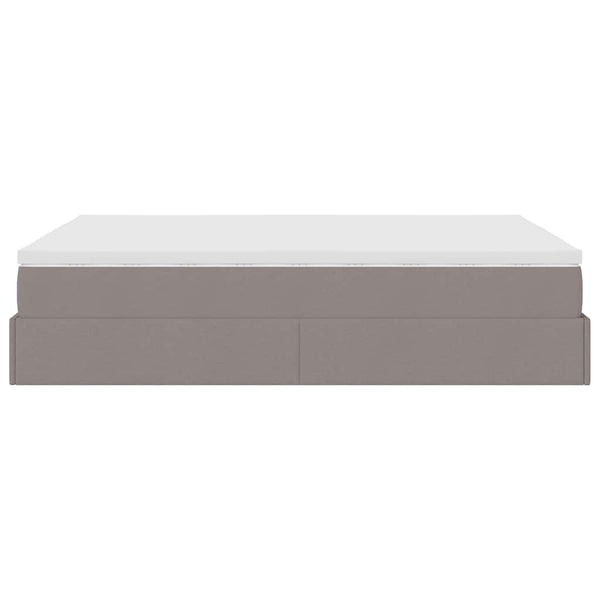 vidaXL Ottoman Bed with Mattress Taupe 140x200 cm Fabric