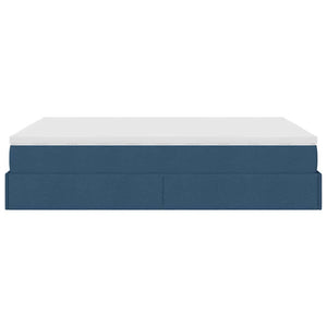 vidaXL Ottoman Bed with Mattress Blue 140x200 cm Fabric