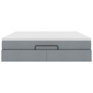 vidaXL Ottoman Bed with Mattress Light Grey 160x200 cm Fabric
