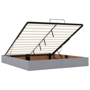 vidaXL Ottoman Bed with Mattress Light Grey 160x200 cm Fabric