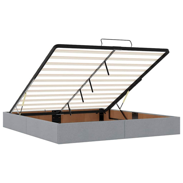 vidaXL Ottoman Bed with Mattress Light Grey 160x200 cm Fabric
