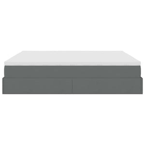 vidaXL Ottoman Bed with Mattress Dark Gray 160x200 cm Fabric