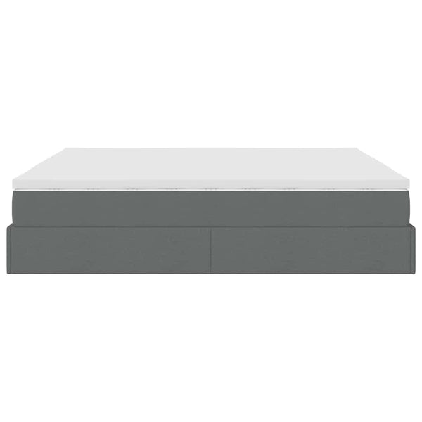vidaXL Ottoman Bed with Mattress Dark Gray 160x200 cm Fabric