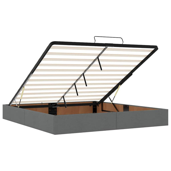 vidaXL Ottoman Bed with Mattress Dark Gray 160x200 cm Fabric